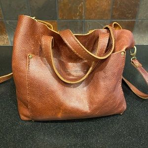 Leather Crossbody Tote